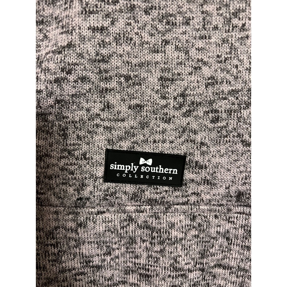 Simply Southern Womens Gray Pink Marled Quarter Snap Pullover Fleece Sweater‎ PM - Picture 6 of 15